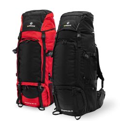 Backpacker Rucksack Atlantis 90+10 Schwarz und Rot