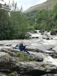 Der outdoorer Seesack bei den Falls of Dochart