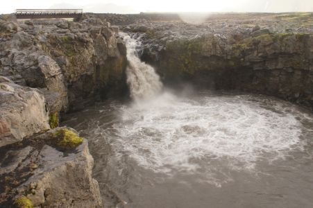 Wasserfall beim Trekking in Island