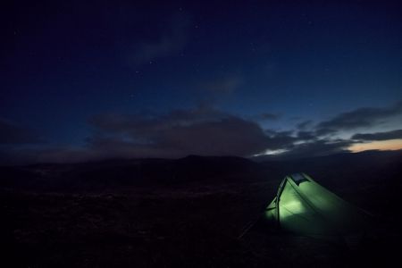 Zelt Trek Escape bei Nacht im Dovrefjell